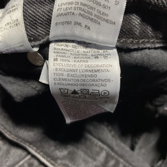 Levi's Premium Big E Baggy Dad Jeans Women's Size 24 Boot Barn Black Denim - Picture 10 of 12